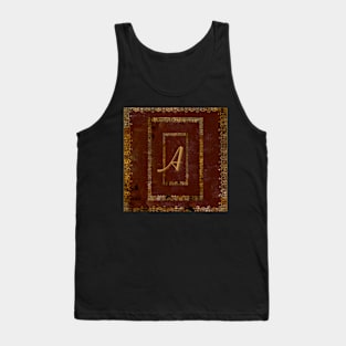 Old Leather Look Book Cover Monogrammed Letter A Tank Top